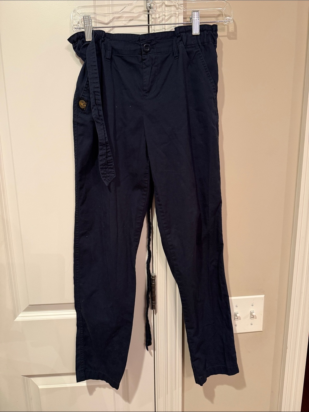 Polo by Ralph Lauren Navy Cotton Chinos with Waist Tie